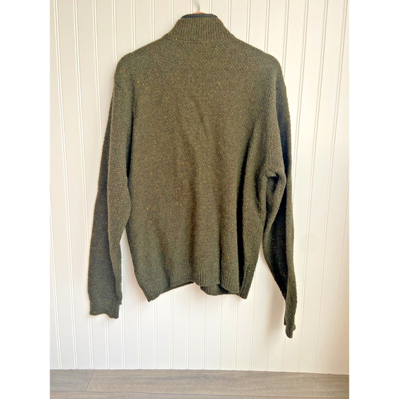 PENDLETON SWEATER JACKET MENS M FULL ZIP GREEN 100% SHETLAND WOOL OUTDOORS - Picture 5 of 5